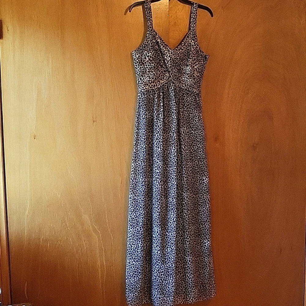 Sexy Leopard Maxi Dress! Chiffon Overlay, Fully Lined, 6